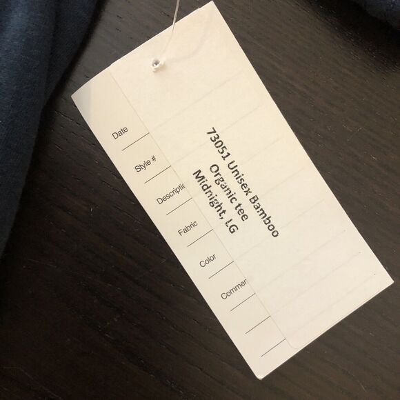 Royal Apparel 73051 Unisex Organic Bamboo/Cotton T Shirt Large Navy Midnight NWT - Picture 7 of 10